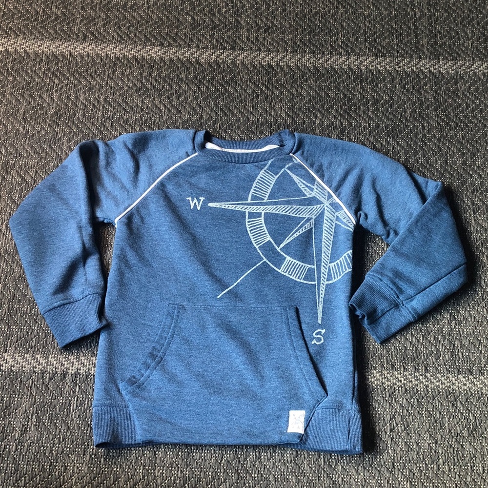Kids Blue Compass Pullover Sweatshirt
